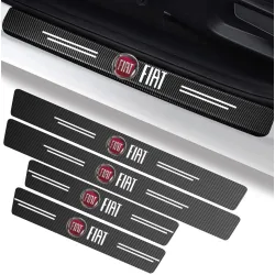 Naklejki Ochronne na Progi FIAT– Carbon Look z Logo FIAT- zestaw 4 sztuk